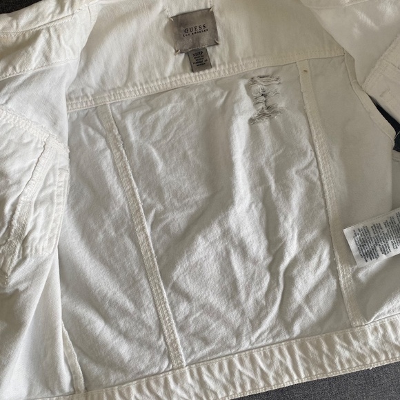 Guess Distressed White Denim Vest - Picture 7 of 12